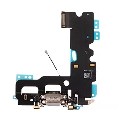 Original iPhone 7 Charging Port & Headphone Jack Mic Flex Cable Replacement - Gray | DIY Repair Kit for Home & Professional Use