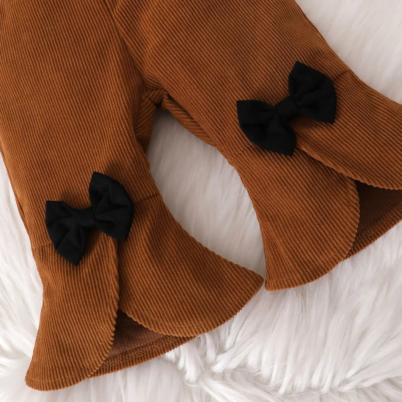 0-2 Year Old Baby Girls' Brown Long Sleeve Cardigan & Bow Pants Set - Winter Fashion Outfit for Newborns & Toddlers - Perfect for Fall/Winter Dressing, Photo Shoots & Special Occasions