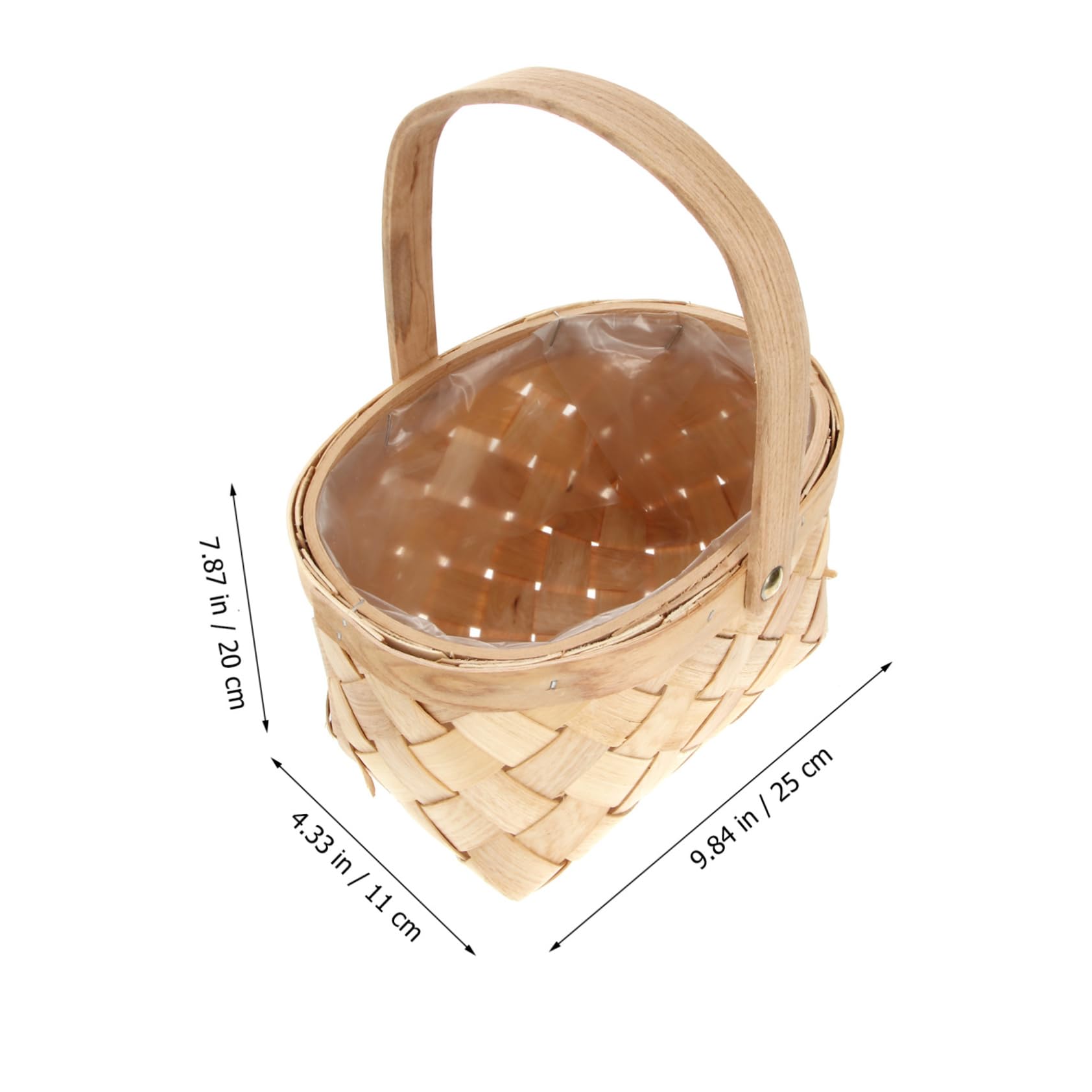 Handmade Woven Rattan Storage Basket - Medium Wooden Hamper for Picnic & Flower Pots