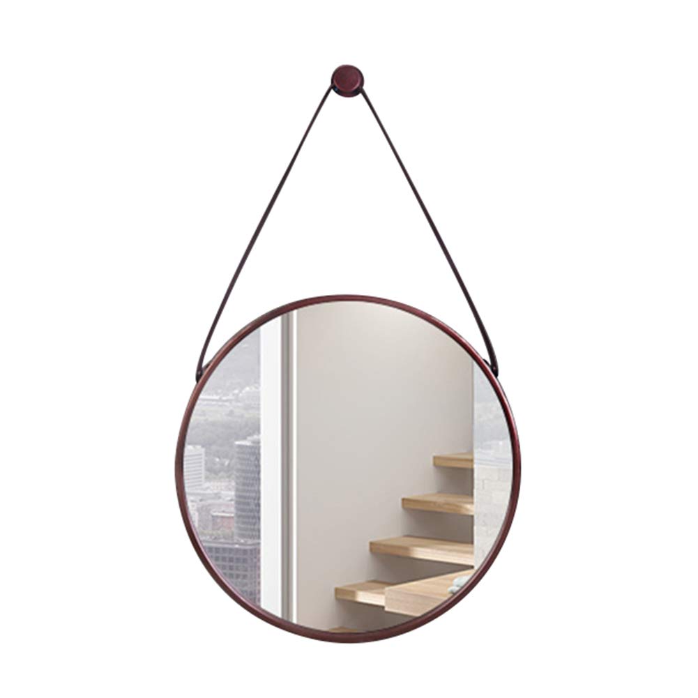 Round Wall-Mounted Bathroom Mirror with Metallic Frame - Hanging Vanity Mirror for Shaving & Makeup - Magnifying Mirror for Precise Grooming - Perfect for Bathroom, Bedroom, Living Room & Hallway Décor