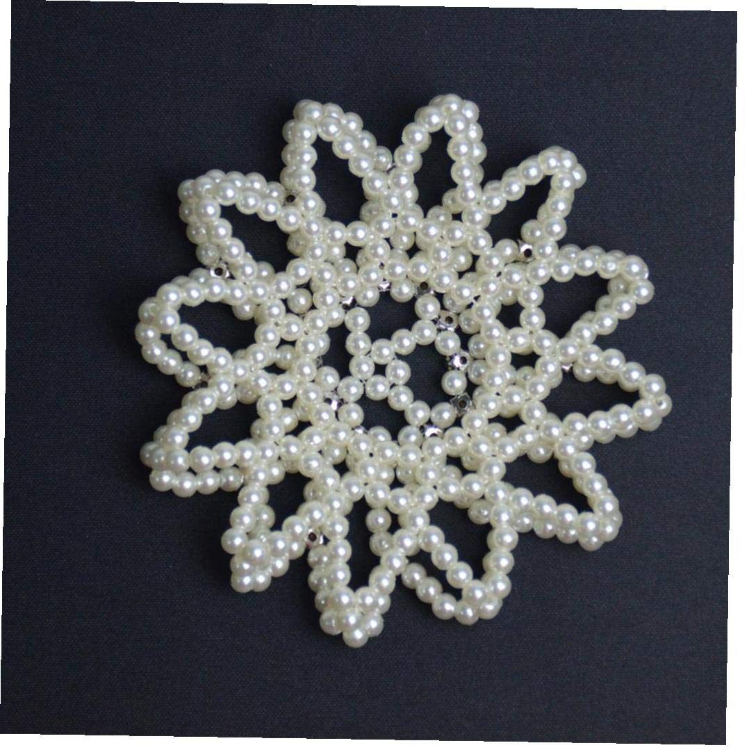 Elegant Pearl Net Ballet Hair Cover with Crystal - Crochet Bun Hair Accessories for Women | Perfect for Dance Performances, Weddings & Special Occasions