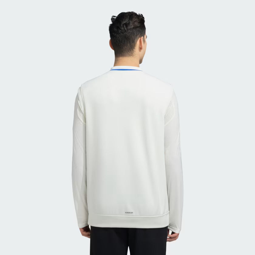 Adidas India Cricket Test Sleeveless Pullover for Men - Lightweight & Breathable Cricket Jersey for Training & Matches