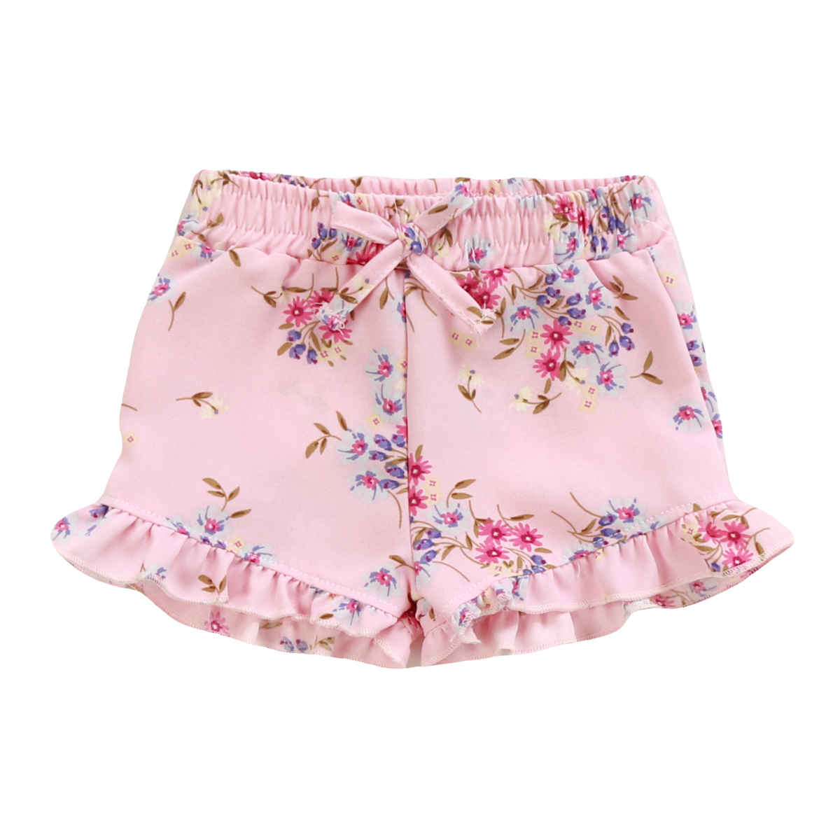 Cozii Women's Ruffle Shorts with Mini Floral Print - Casual Summer Shorts for Beach, Vacation & Everyday Wear