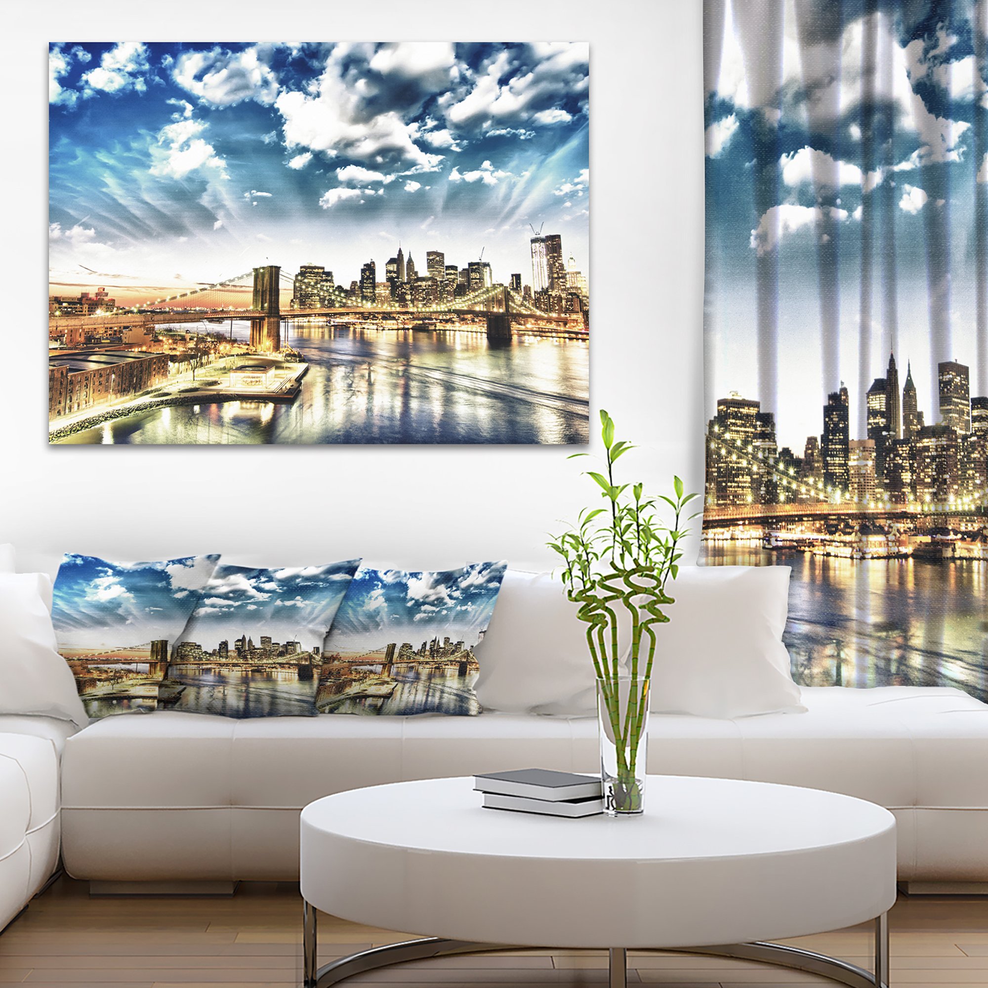 Winter Clouds Over Manhattan Cityscape Canvas Print - New York Skyline Wall Art for Home & Office Decor