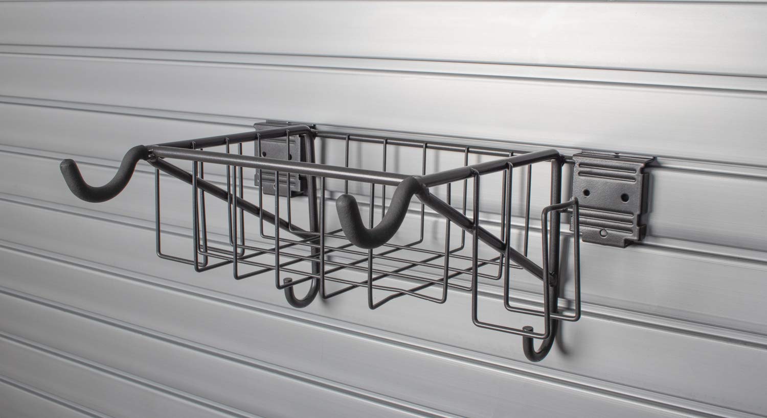 HandiSolutions HandiWall Horizontal Bike Rack & Storage Basket - Space Saving Wall Mounted Bicycle Organizer for Garage, Shed or Apartment