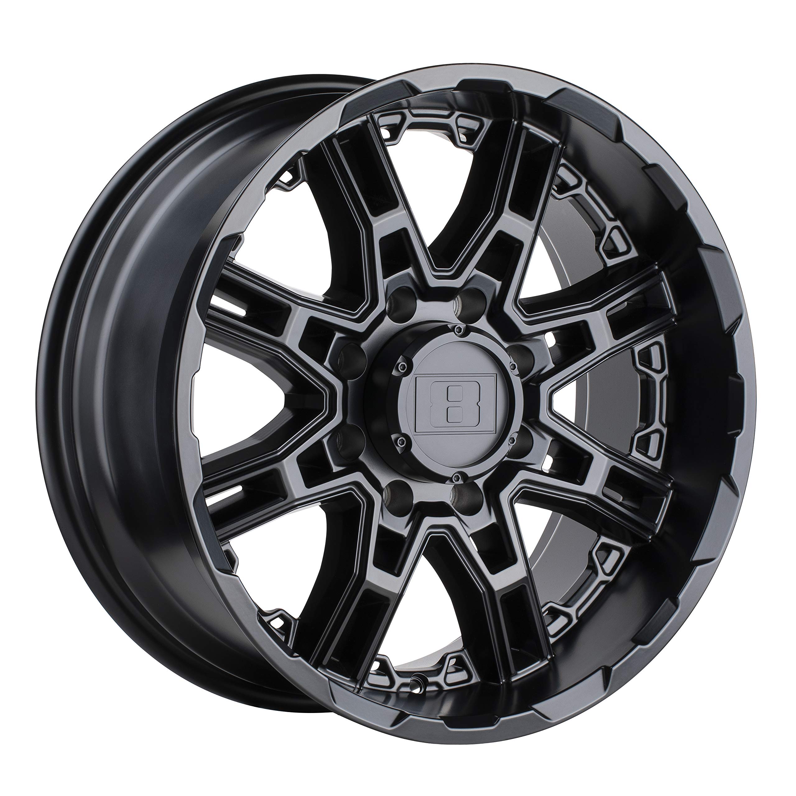 LEVEL 8 17x8.5-10mm 6x139.70 Black 17-Inch Slingshot 4-Wheel Rims - Perfect for Off-Road Trucks, SUVs & Custom Vehicle Upgrades