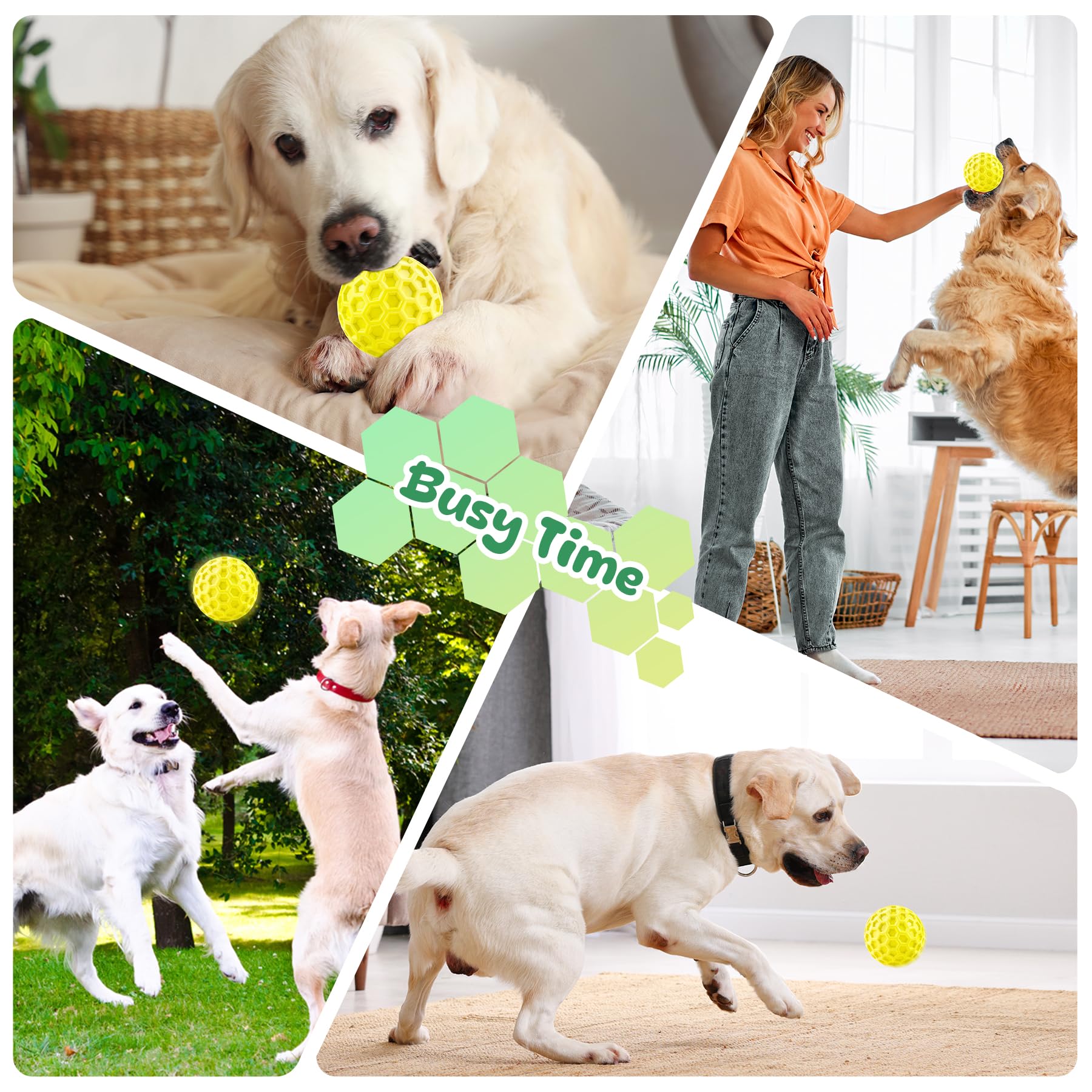 Indestructible Squeaky Dog Toys for Aggressive Chewers - Durable Chew Balls for Large Dogs - Interactive Play & Training Toys - Perfect for Fetch, Tug-of-War & Outdoor Playtime