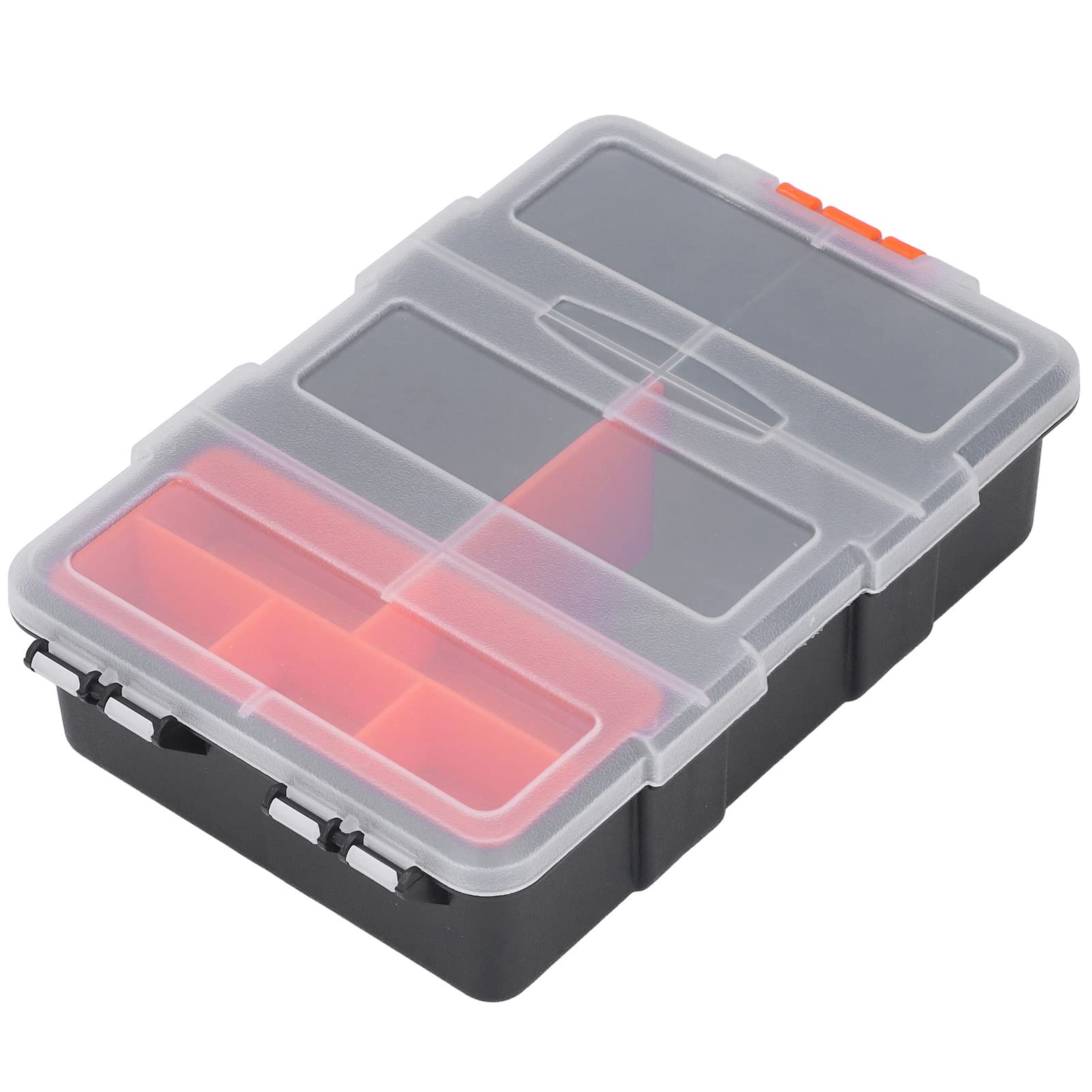 Kuuleyn PVC Tool Organizer Box - Hardware Parts Storage with Grid Compartments for Nails, Screws, Bolts - Perfect for DIY, Home Repair & Workshop Organization