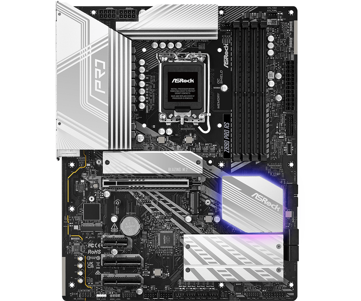 ASRock Z890 Pro RS ATX Motherboard - Intel LGA 1700 Socket, DDR5, PCIe 5.0, WiFi 6E - Perfect for Gaming PCs, Workstations & Content Creation
