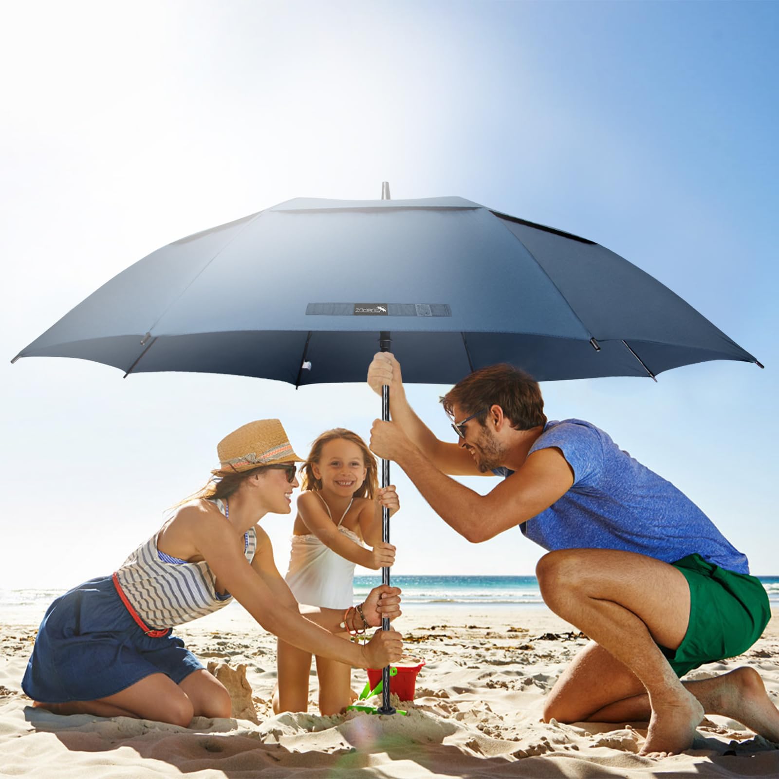 ZOMAKE 80 Inch Extra Large Windproof Golf Umbrella - Double Canopy Vented Design for Rain Protection, Manual Open Push Cart Umbrella for Men & Women | Perfect for Golfing, Outdoor Sports, Beach, and Everyday Use