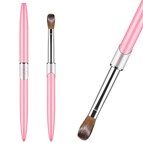Golden Maple Acrylic Nail Brush - Professional Kolinsky Nail Brushes for Acrylic Powder Application, Home DIY Nail Art Tools for Beginners & Experts (Size 12) - Perfect for Salon, Spa & At-Home Manicures