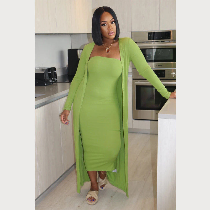 Sexy Strapless Skirt Coat Two-Piece Set - Women's Fashion Outfit for Party, Date Night & Special Occasions