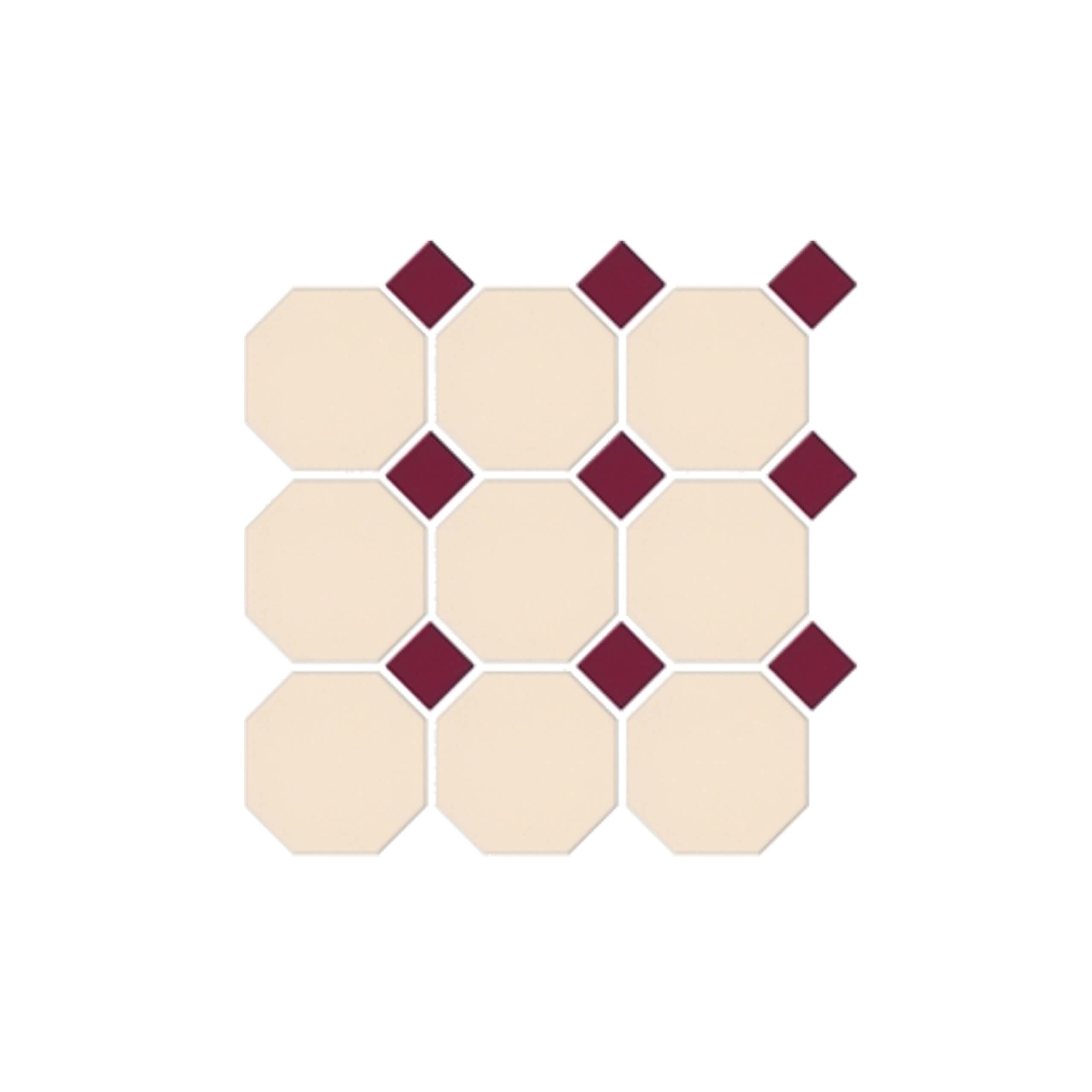 Premium Octagon Matt Burgundy Dot Cream Mattress Protector 97x97 - Waterproof, Hypoallergenic Bed Cover for Kids, Adults & Allergy Relief