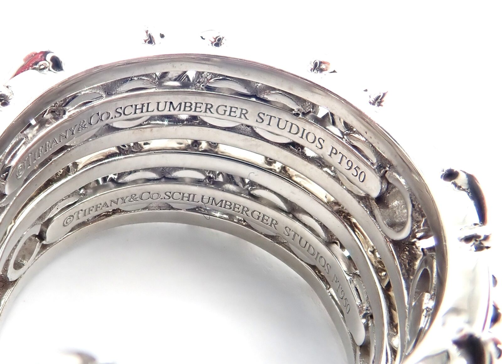 Authentic Tiffany & Co Schlumberger Twenty Stones Platinum Diamond Hoop Earrings for Women - Luxury Jewelry Gift for Anniversary, Wedding & Special Occasions