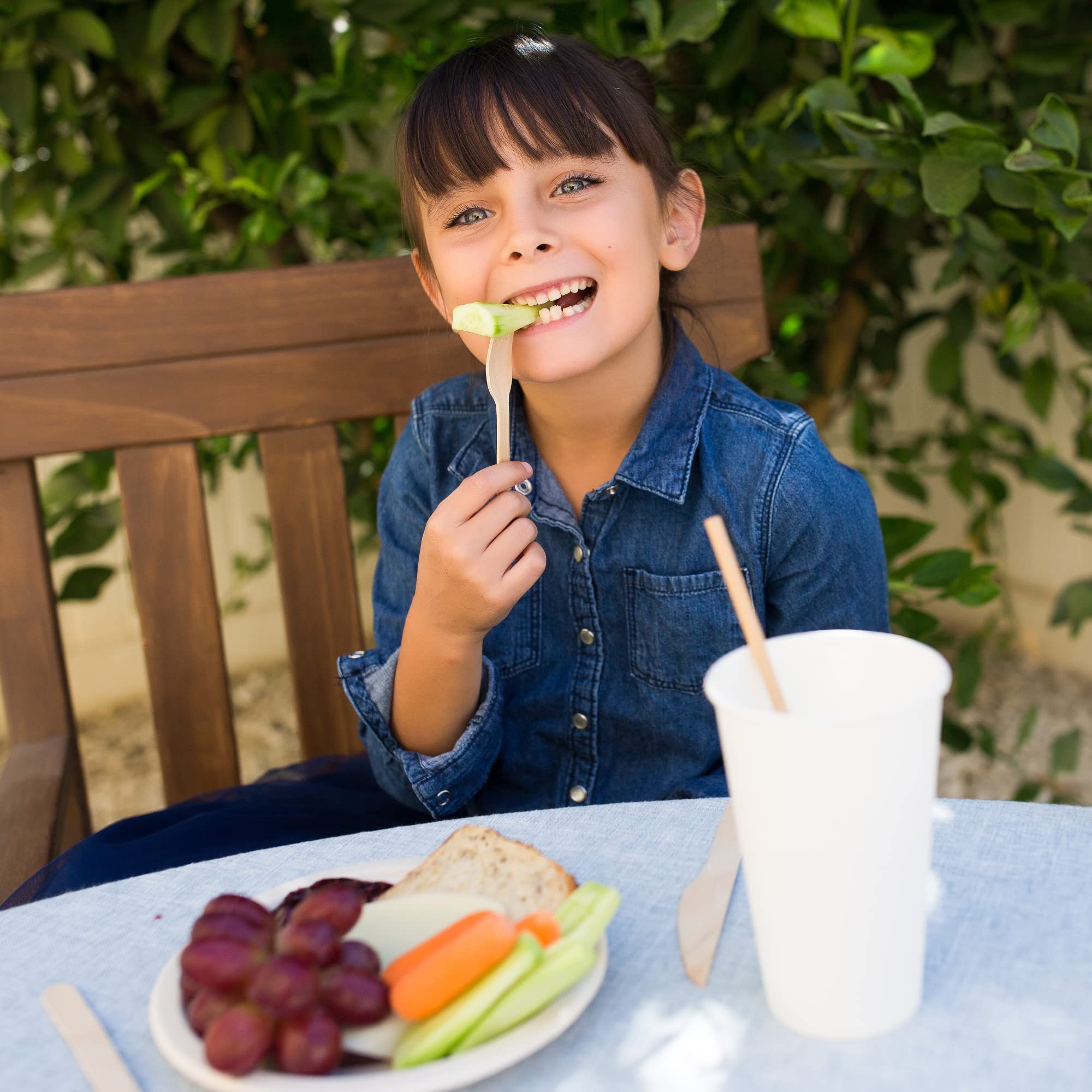 Eco-Friendly Disposable Wooden Cutlery Set - 300 Pieces (100 Forks, 100 Knives, 100 Spoons) | Biodegradable, Compostable & Splinter-Free Utensils | Plastic-Free Packaging | Perfect for Parties, Picnics, BBQs & Catering Events