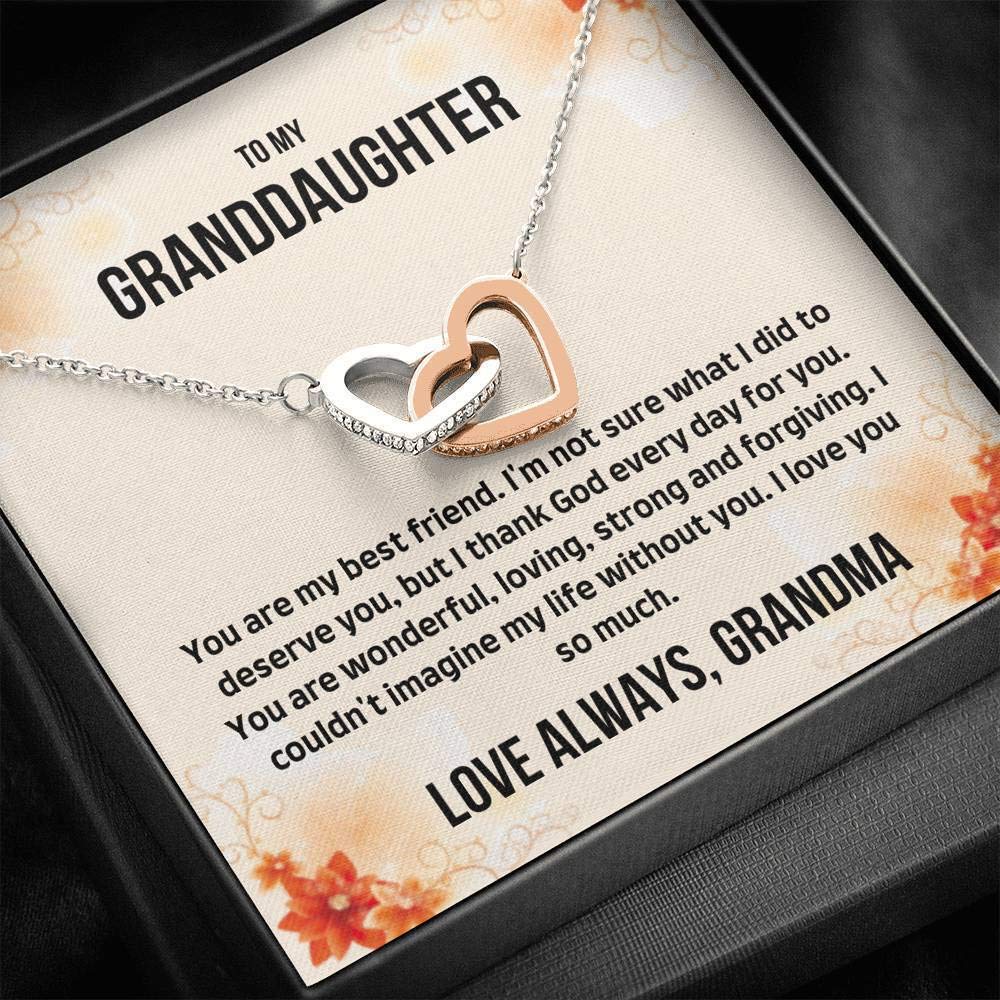 Best Friend Interlocking Hearts Necklace - Perfect Gift for Granddaughter, Symbol of Eternal Bond, Ideal for Birthdays, Graduations & Special Occasions
