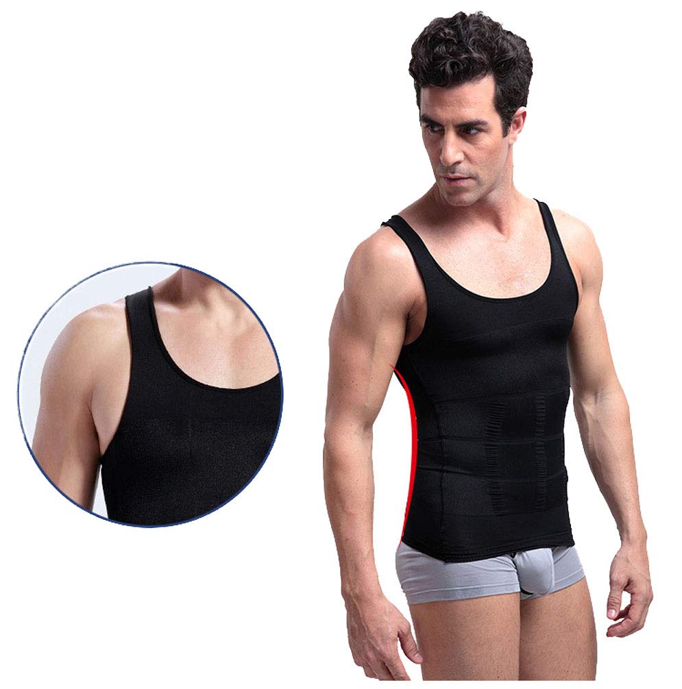 Bakerdani Men's Slimming Vest - Breathable Body Shaper Undershirt for Muscle Support & Tummy Control - Perfect for Workout, Gym & Everyday Wear