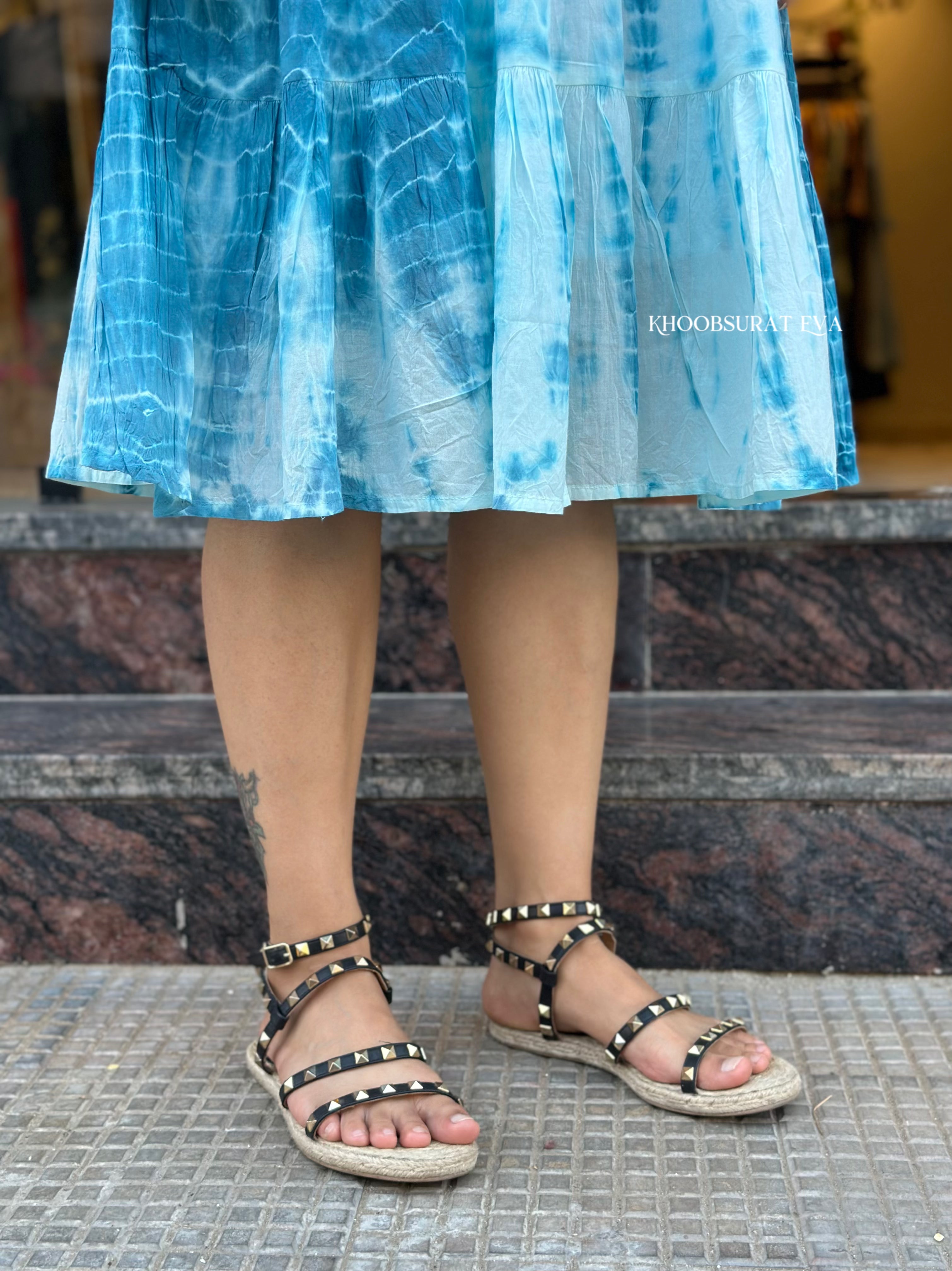 Stylish Dusty Blue Casual Cotton Dress for Women - Perfect for Summer Outings, Beach Trips & Brunch Dates