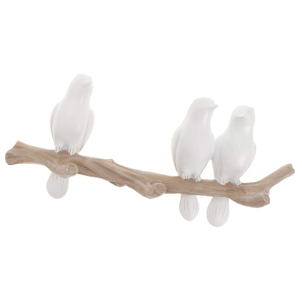 Stylish Wall Mounted Resin Coat Hook - Birds on Branch Design for Jackets, Hats & Keys | Durable Animal-Themed Coat Rack with 3 Bird Hooks - Perfect for Entryway, Bedroom & Bathroom Organization