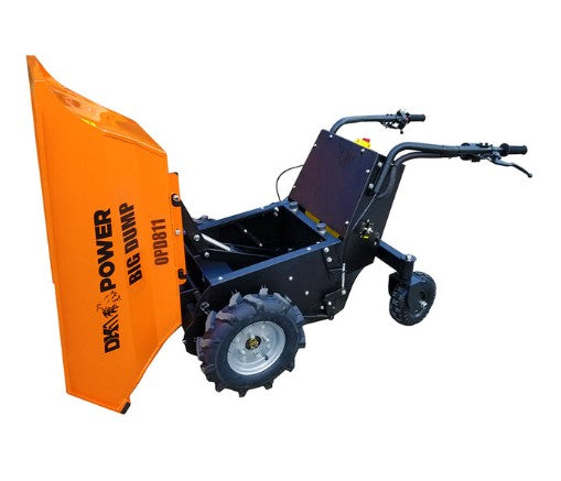 DK2 OPD811 8 cu. ft. 1100 lbs Capacity Electric Dump Cart with Auto Stop Release & Brake - Heavy Duty Utility Cart for Landscaping, Construction & Farm Use