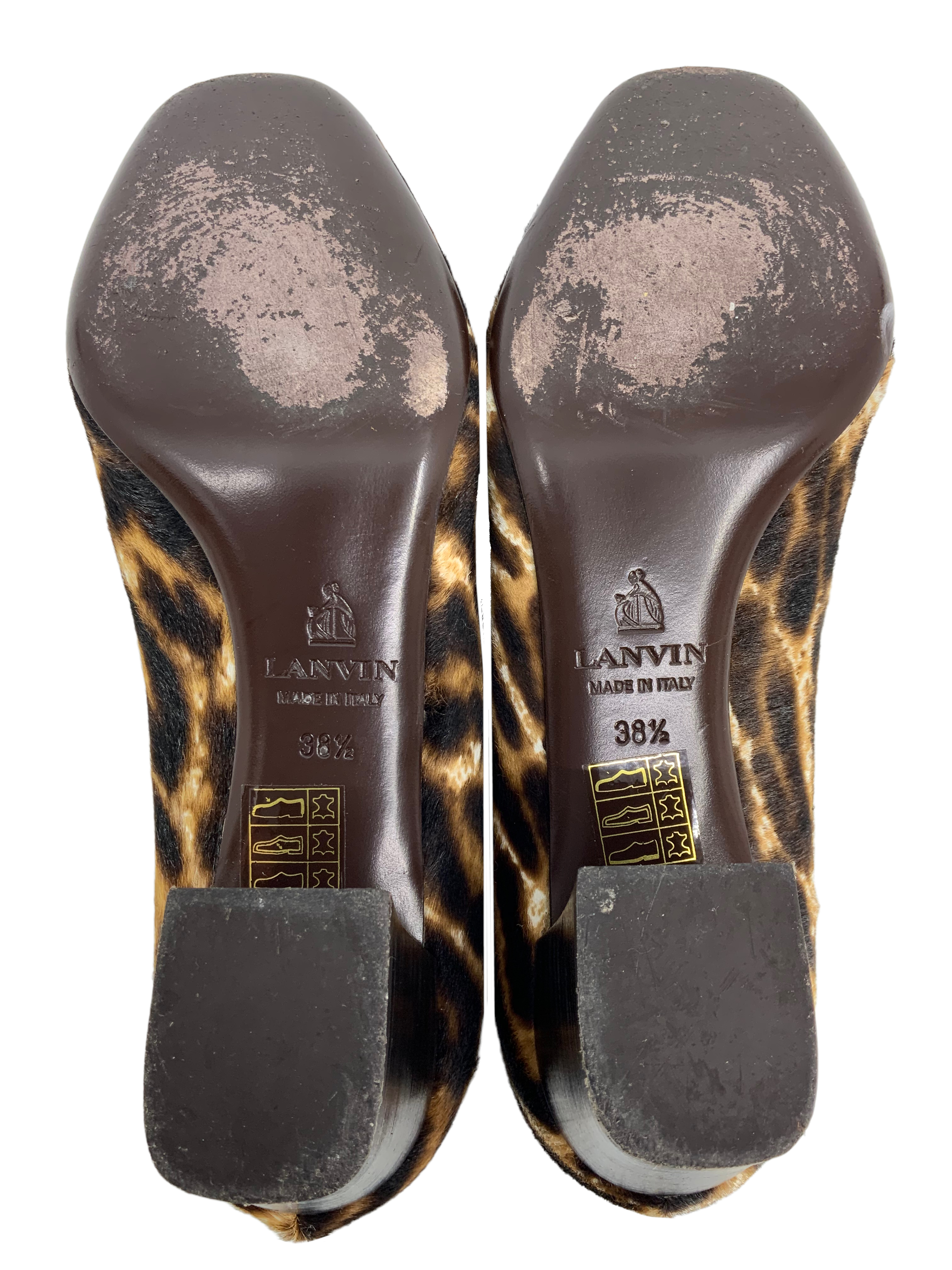 LANVIN Women's Calf Hair Loafer Pumps Size 8.5 - Elegant Designer Shoes for Office, Party & Special Occasions