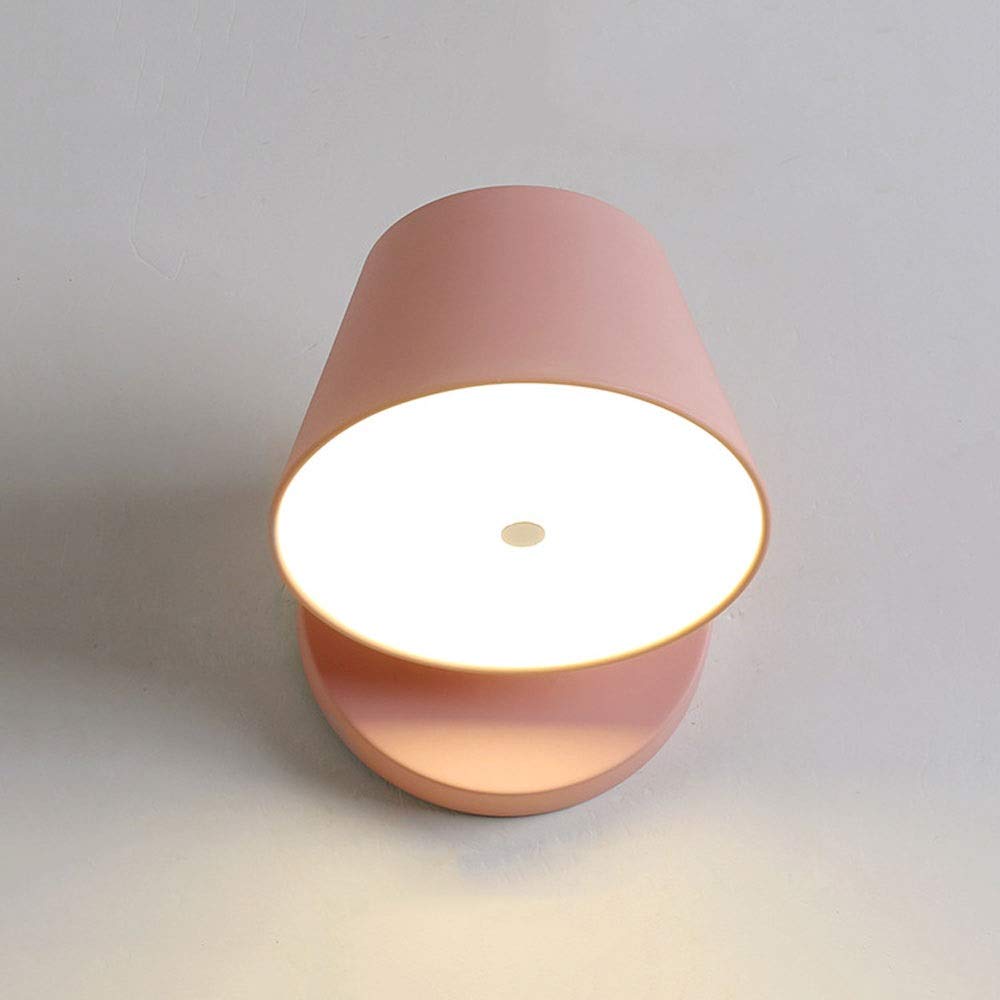 Modern LED Wall Sconce Light - 6W Indoor Wall Lamp with Simple Metal Design - Pink Wall Lighting Fixture for Living Room, Bedroom, Study & Balcony - Perfect for Reading, Accent Lighting & Wall Washing