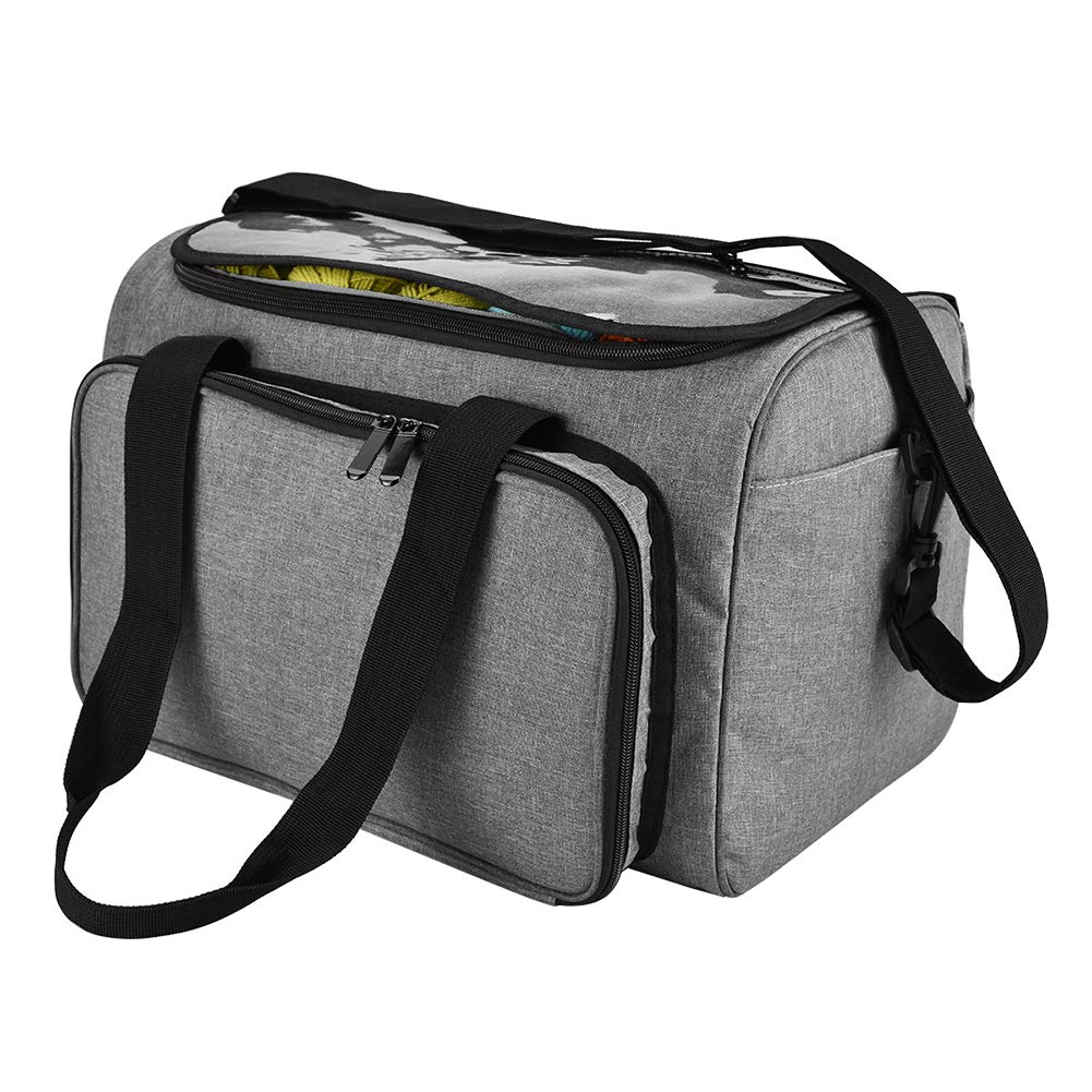 Kani Knitting Bag - Large Yarn Storage Tote with Adjustable Shoulder Strap & Inner Pockets - Perfect for Organizing Knitting Needles, Crochet Hooks, Wool & Craft Supplies - Ideal for Knitting Projects at Home, Travel & Crochet Classes