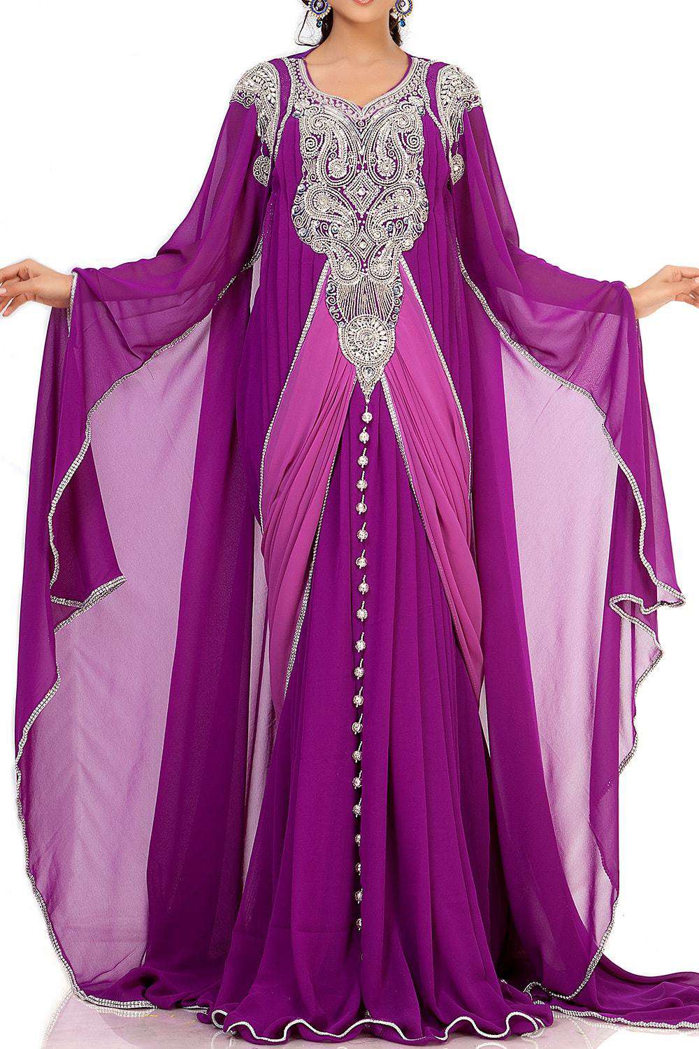 Elegant Purple Designer Arabic Islamic Dress for Women - Perfect for Eid, Weddings & Special Occasions