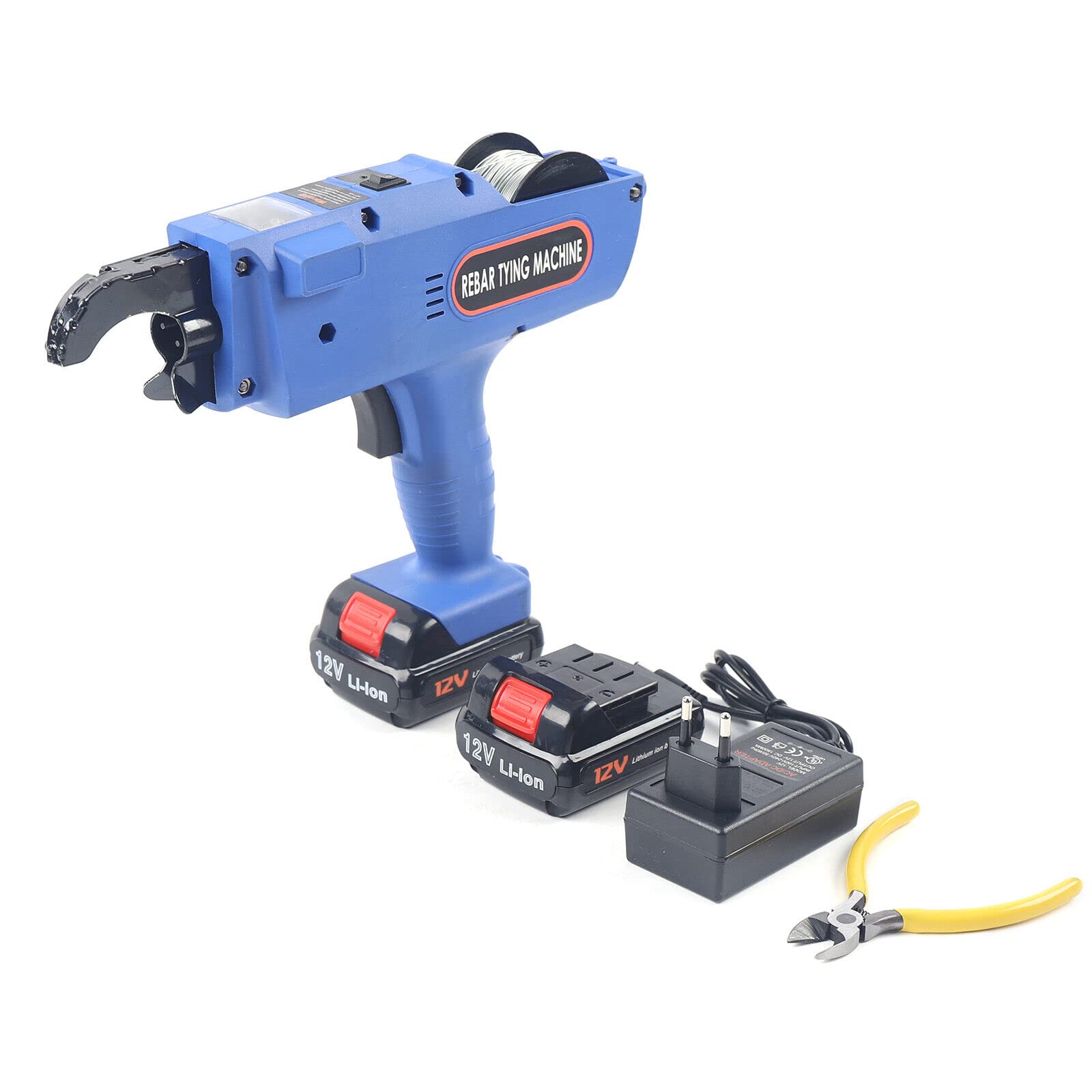 Automatic Rebar Tying Machine 8-34mm | Handheld Steel Rebar Tying Tool with Pliers & Charger | Portable Reinforcing Bar Binder for Construction, Concrete Work & DIY Projects