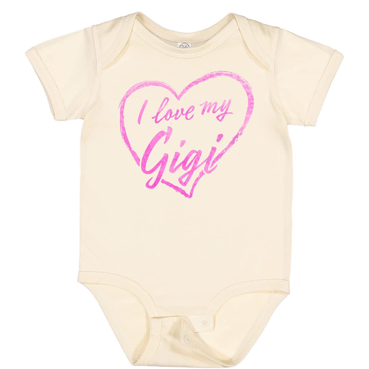 Inktastic I Love My Gigi Pink Chalk Heart Baby Bodysuit - Cute Outfit for Grandparents Day, Family Photos & Special Occasions