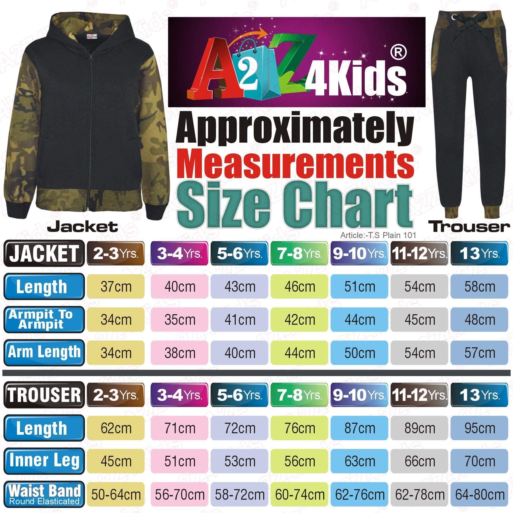 A2Z Kids Boys Girls Camouflage Fleece Tracksuit Set - Hooded Top & Jogger Pants for Activewear, Jogging, and Sports Outfits | Perfect for School, Playdates, and Outdoor Activities
