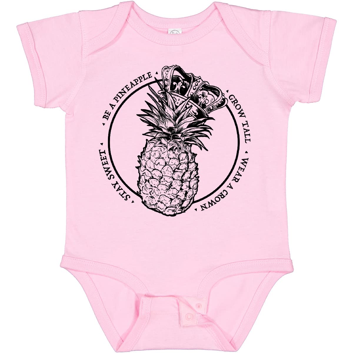 Grow Tall Stay Sweet Wear a Crown Pineapple Queen Baby Bodysuit - Cute Unisex Infant Onesie for Girls & Boys - Perfect for Birthday, Photoshoot & Everyday Outfits