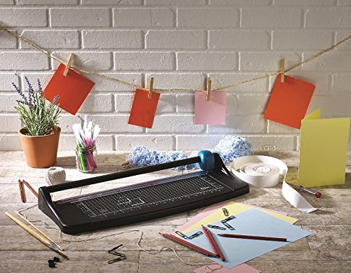 Avery A3 TR003 Photo and Paper Trimmer - 12 Inch Paper Cutter with Precision Blade, Black & Teal - Perfect for Scrapbooking, Crafting, and Office Use
