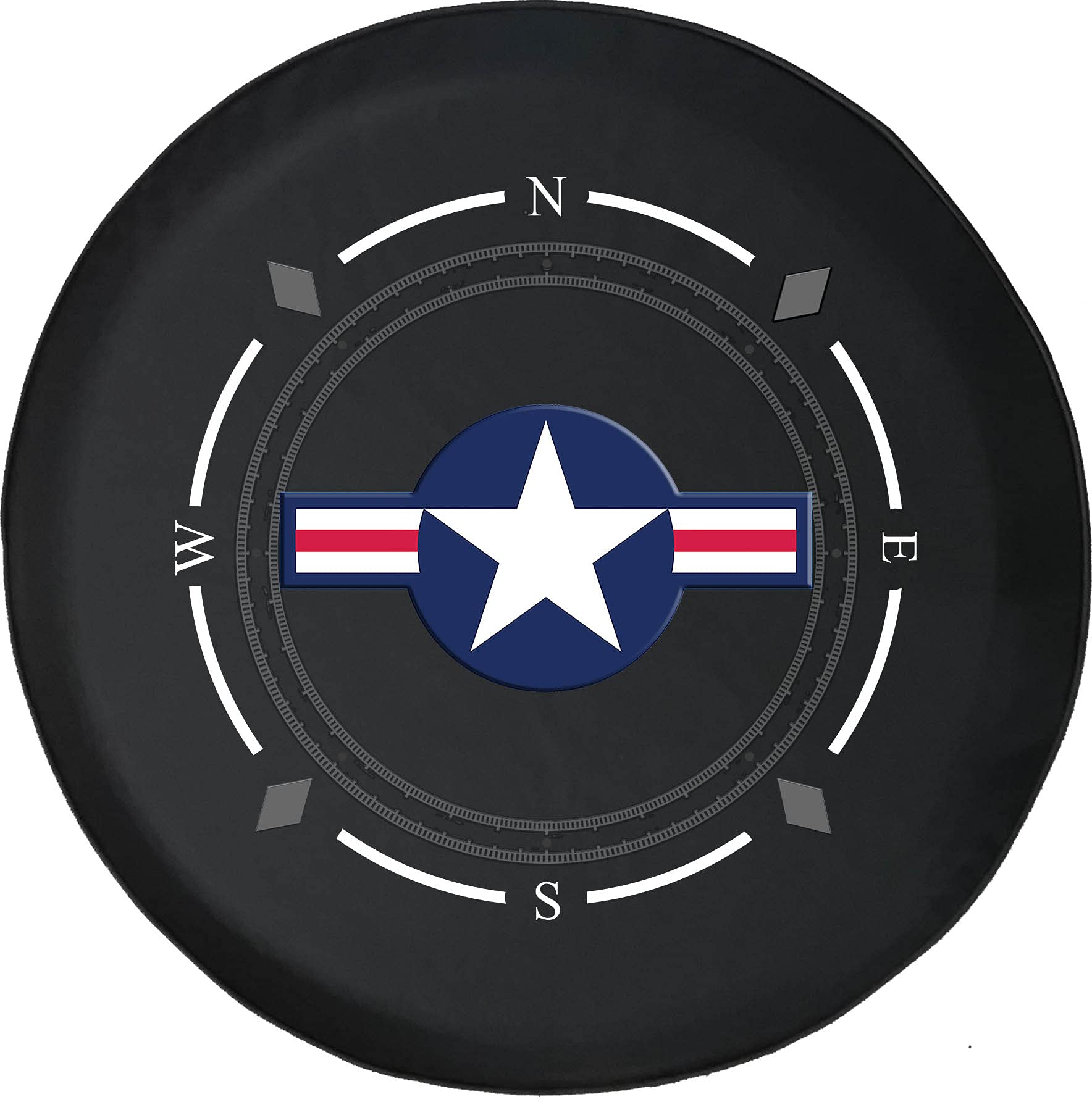 Premium Spare Tire Cover with Compass Design - American Military Style Wheel Protector for SUV, Trailer, RV & Various Vehicles | Durable & Weatherproof for Off-Road Adventures & Camping Trips