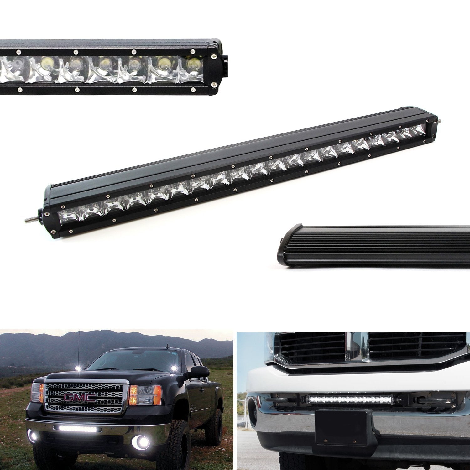 21 Inch 100W CREE Single Row Slim LED Light Bar for Truck, Jeep, Off-Road, 4x4, ATV - Waterproof High-Power Lighting for Night Driving, Camping & Outdoor Adventures