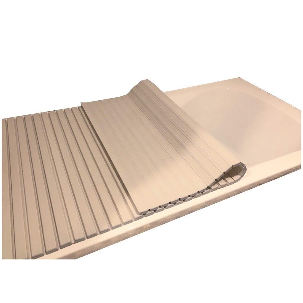 White PVC Folding Bathtub Cover - Dustproof & Insulating Bath Tub Protector (150x80cm) - Perfect for Bathroom Storage & Winter Heat Retention