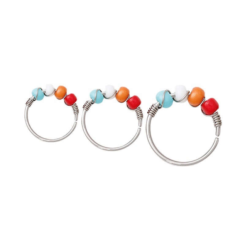 Colorful Bead Nose Rings for Women - Stylish & Hypoallergenic Nose Studs - Perfect for Parties, Festivals & Everyday Wear | B081