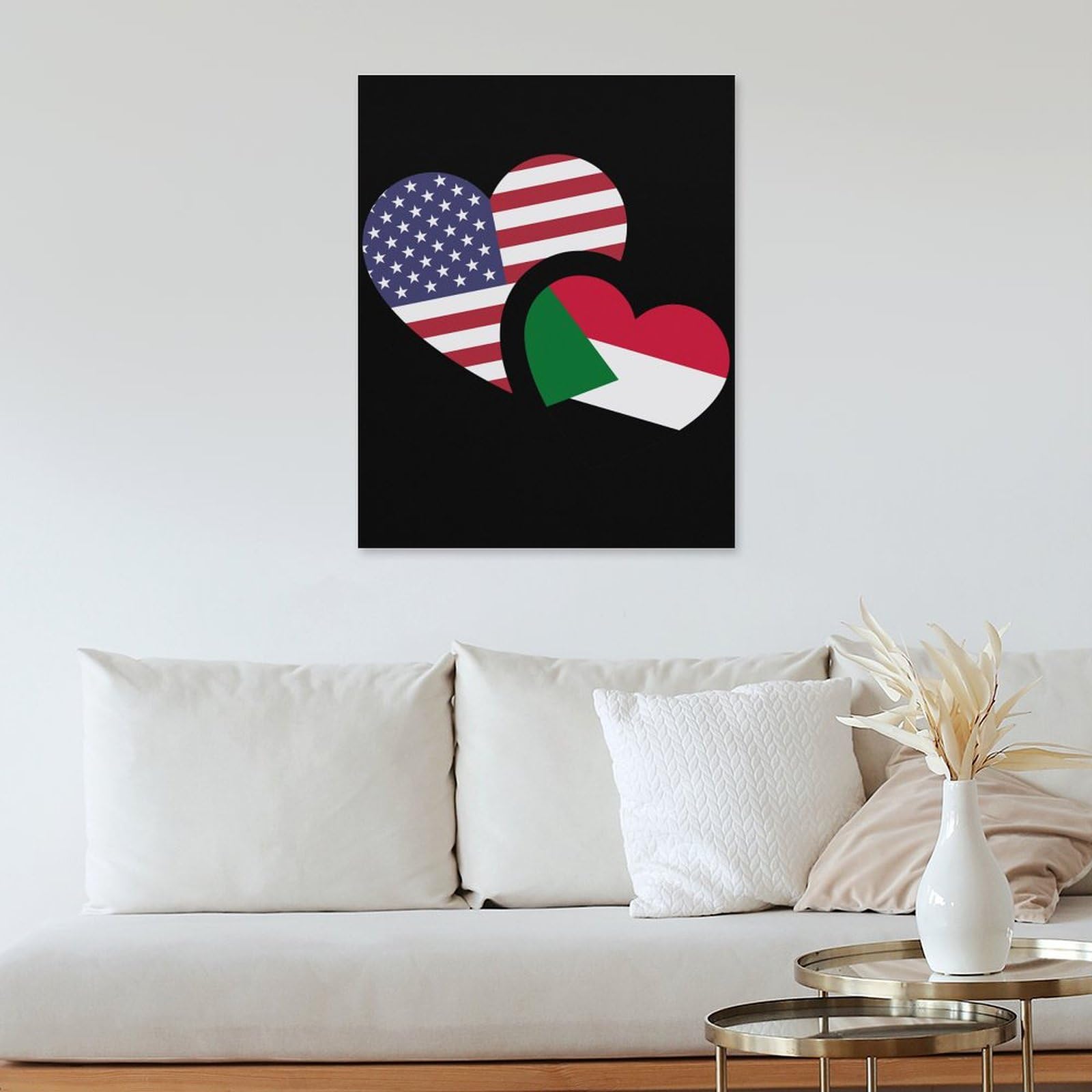 American Flag Canvas Wall Art - 16x20 Inch (40x50cm) Patriotic Home Decor with Wooden Frame - Perfect for Living Room, Bedroom, Office & Gift Giving