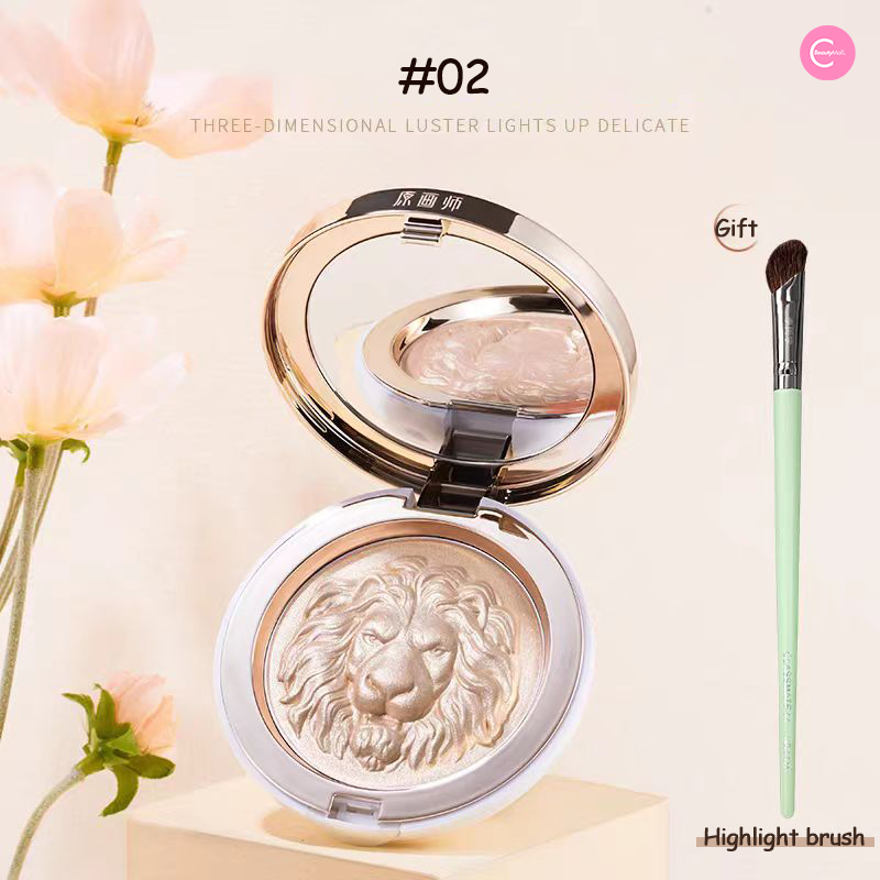 ORIGINAL ARTIST Lion Ginger Highlight Powder - Vegan & Cruelty-Free Shimmer Makeup for Cheeks & Face - Perfect for Everyday Glow & Special Occasions