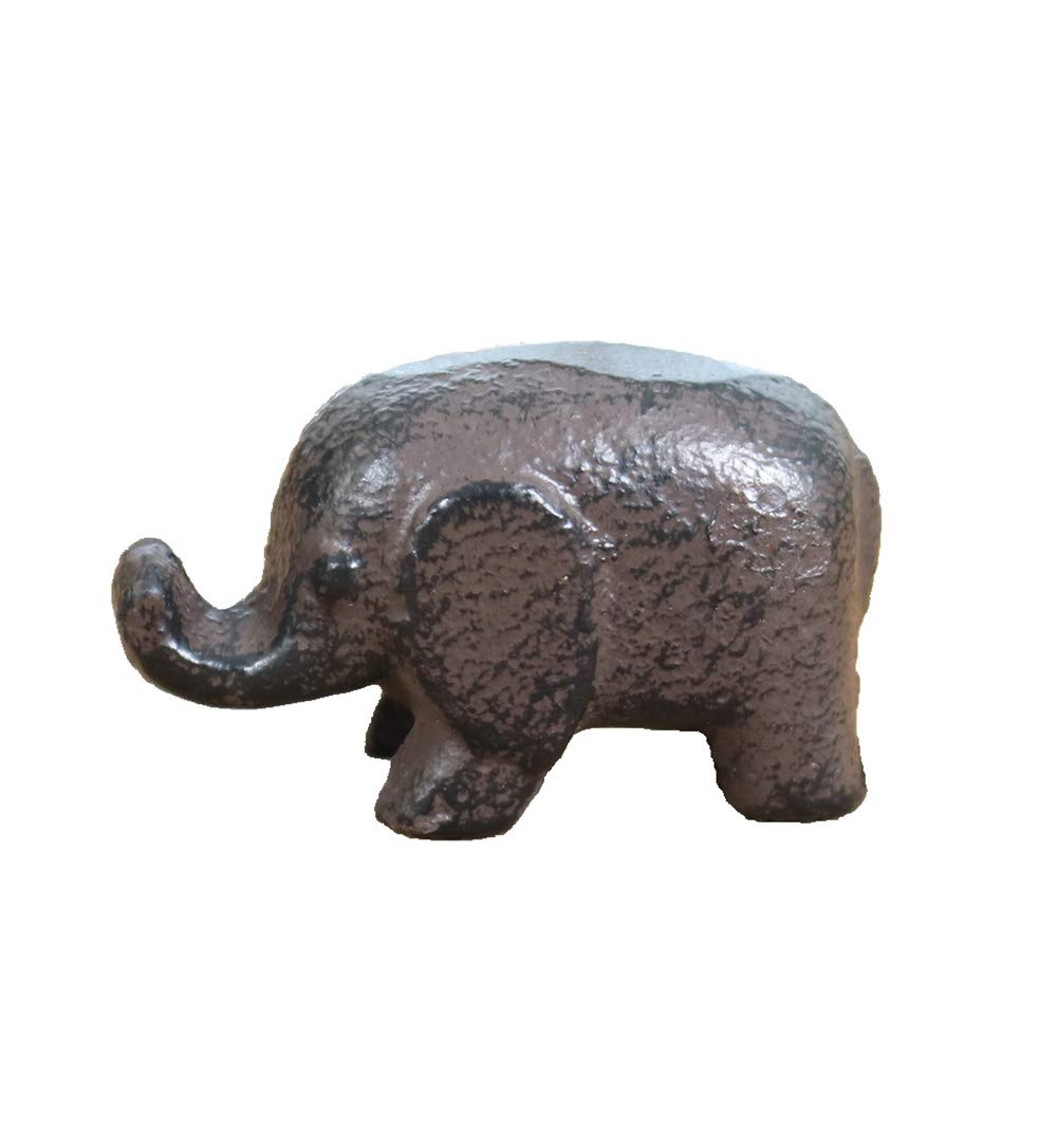 Cast Iron Elephant Paperweight - Heavy Duty Office Desk Decor, Garden & Home Decoration, Animal Figurine Collection for Bookshelf Display | Perfect Gift for Elephant Lovers & Feng Shui Decor