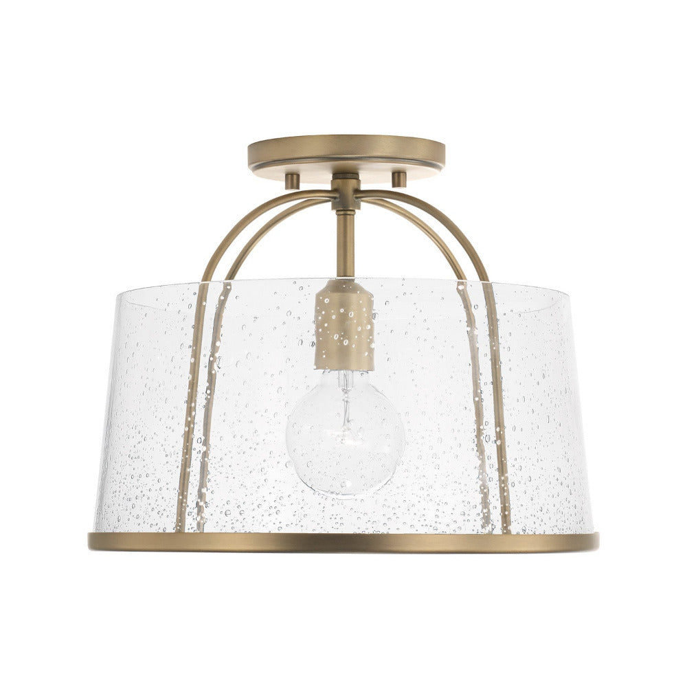 Susie Semi Flush Mount Ceiling Light Fixture - Modern LED Lighting for Bedroom, Hallway & Kitchen - Dimmable Brushed Nickel Finish