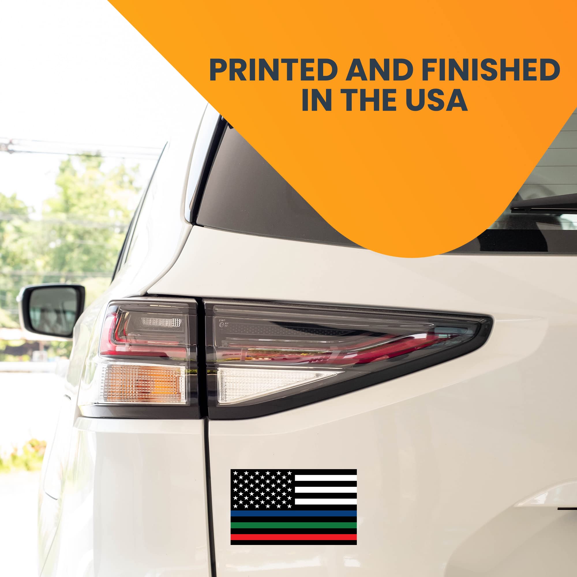 Thin Line Flag Magnet Decal 3x5 Inches - 2 Pack Heavy Duty Car Magnet for Truck, SUV, Van - Support Police, Firefighters, Military - Perfect for Vehicle Decoration, Patriotic Displays & First Responder Appreciation