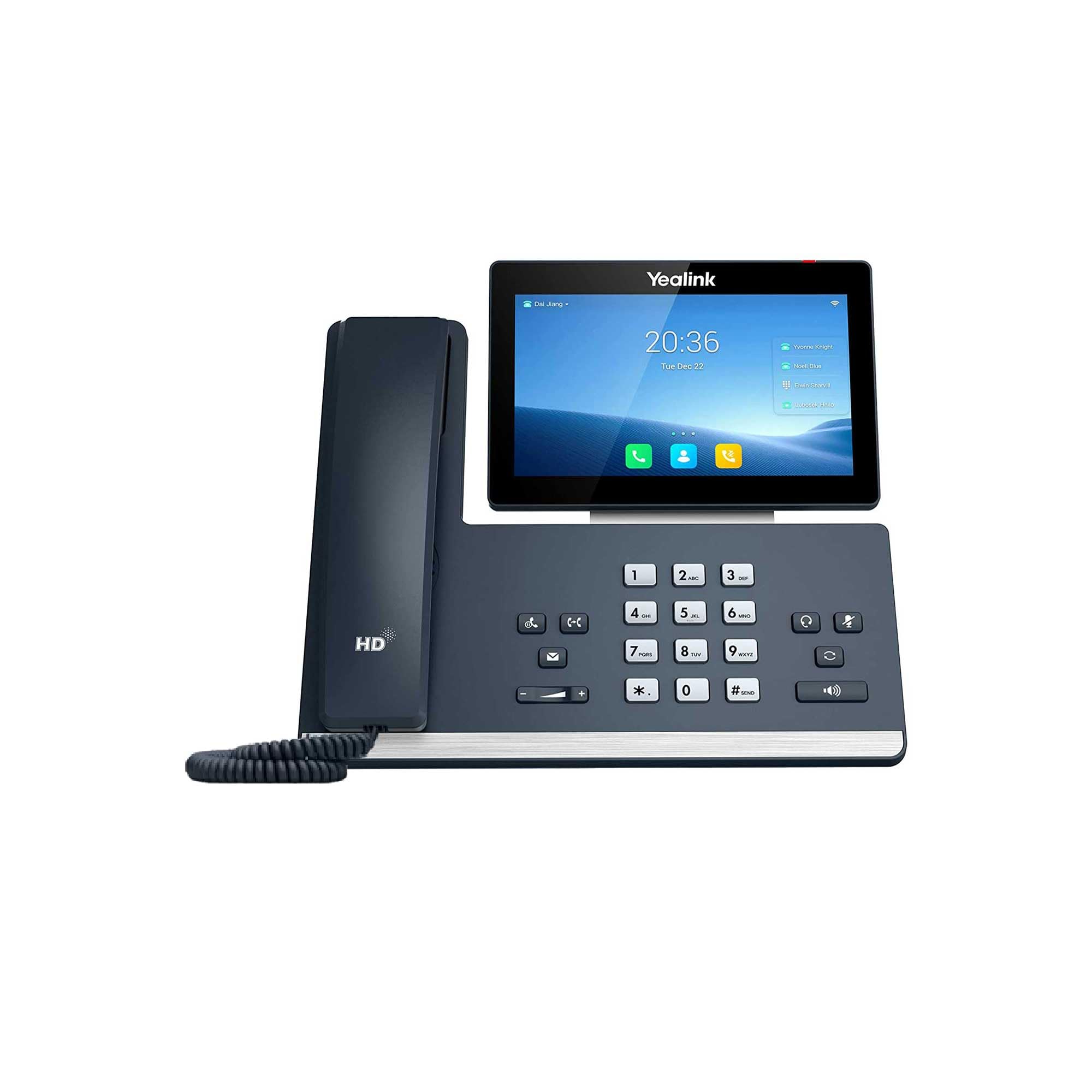 Yealink SIP-T58W IP Phone with Wi-Fi - Corded & Cordless Business VoIP Phone - Wall Mountable Desktop Phone for Office (Classic Gray) - Perfect for Conference Rooms & Remote Work