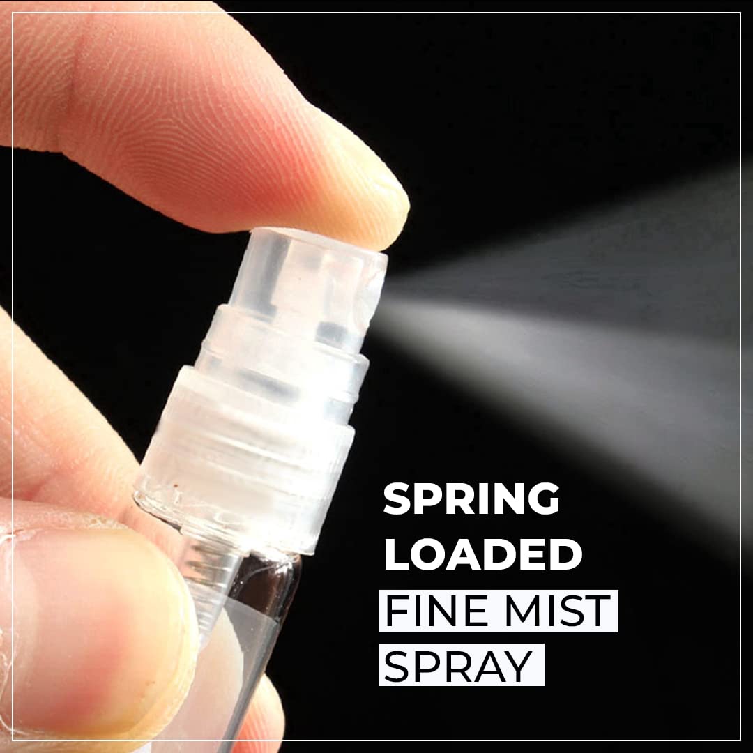 NSB Herbals 10ml Clear Refillable Mini Spray Bottles - Perfect for Sanitizer, Perfume, Essential Oils & Aromatherapy | Portable Travel Size for Purse, Gym & Home Use (Pack of 3)