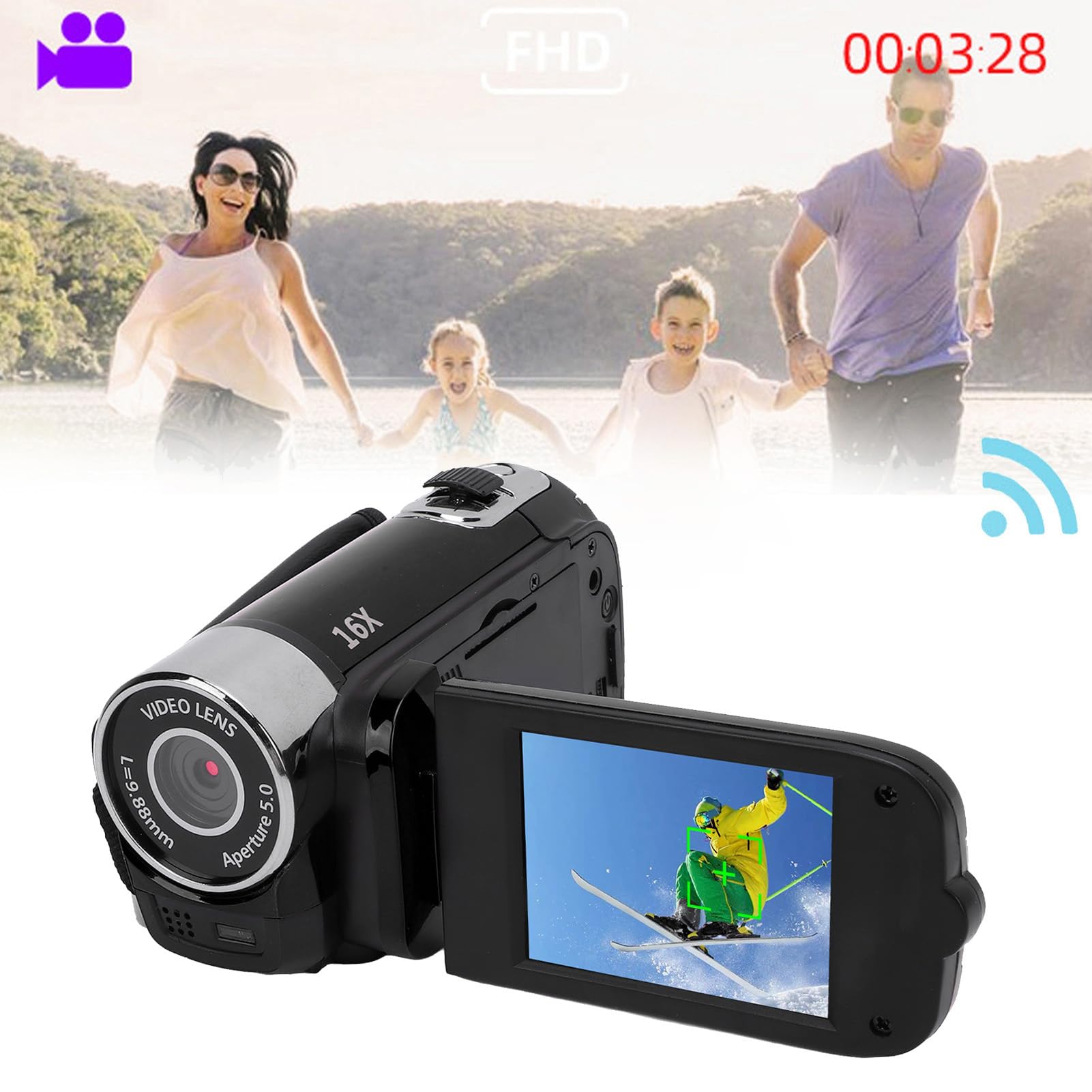 Annadue 1080P HD Camcorder - 16X Zoom, 2.4