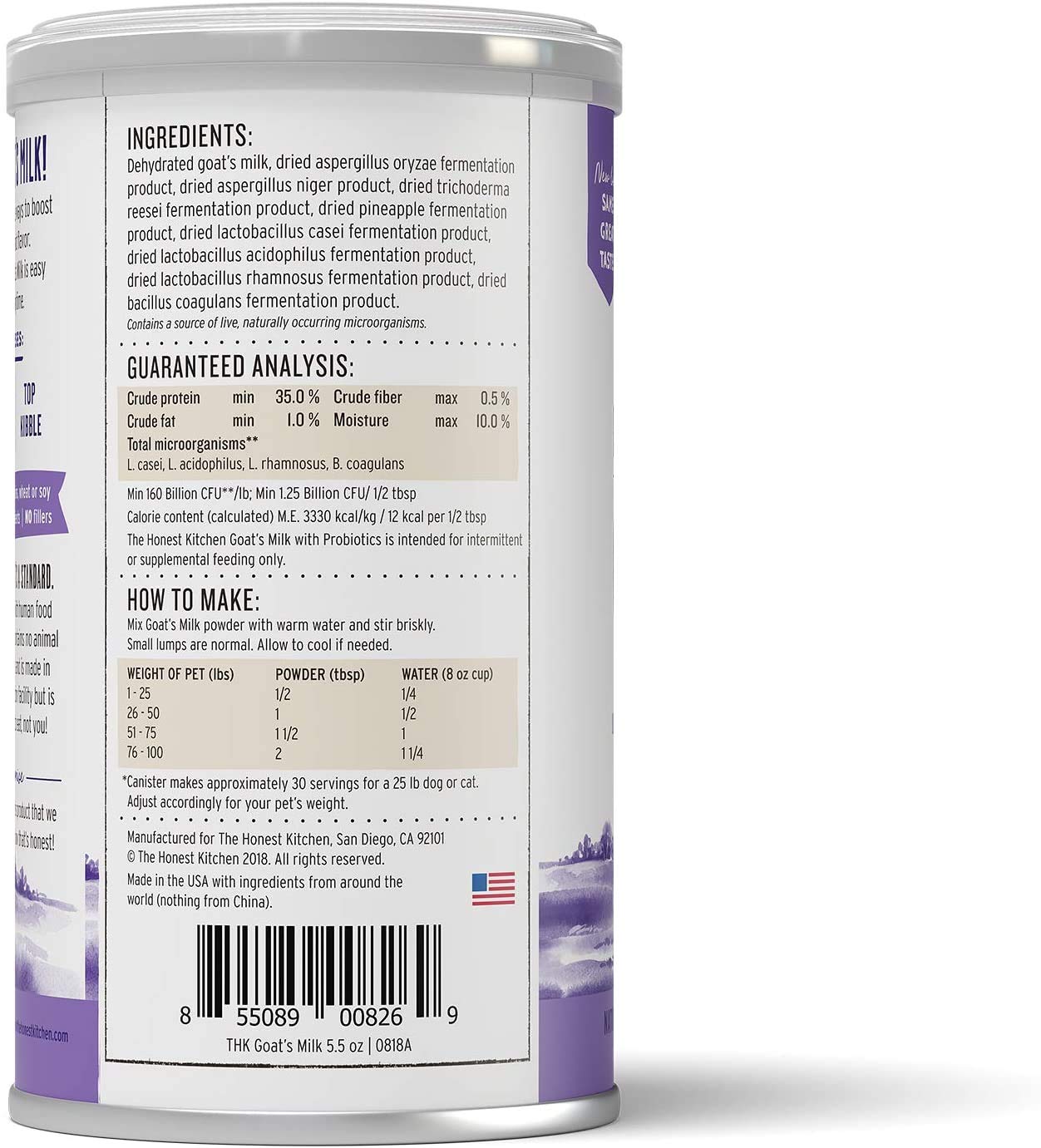 The Honest Kitchen (3 Pack) Instant Goat's Milk with Probiotics for Dogs & Cats - 5.2 oz Powder + 10ct Pet Wipes - Digestive Health & Skin Care - Perfect for Travel, Grooming & Daily Use