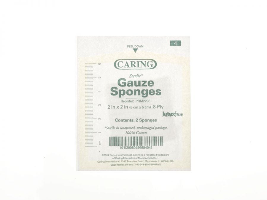 Sterile 2x2 Inch Woven Gauze Sponges - 8 Ply Medical Bandage (Case of 3000) - Ideal for Wound Care, First Aid Kits & Surgical Dressings