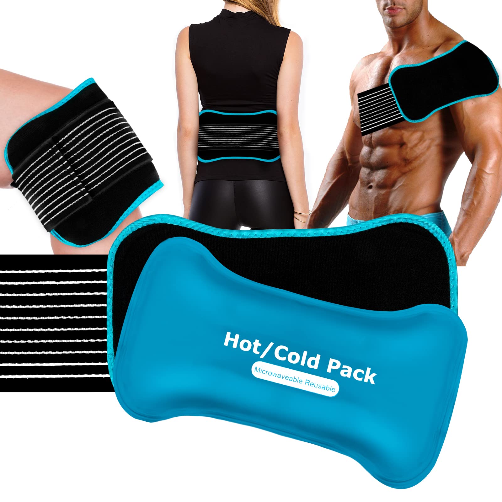 Reusable Adjustable Ice Packs for Sports Injuries - Flexible No-Leak Gel Cold Pads Set for Pain Relief | Hot & Cold Therapy for Knee, Ankle, Hip & Back Pain | Perfect for Athletes, Post-Surgery Recovery & Muscle Soreness