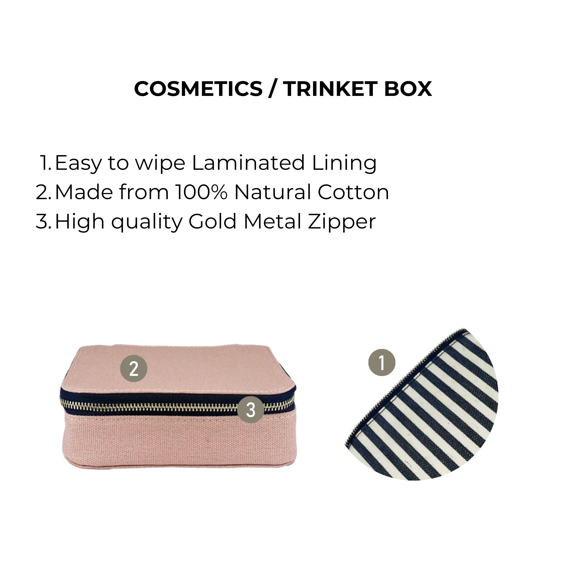 Elegant Pink Blush Cosmetics & Jewelry Organizer Box - Perfect for Makeup Storage, Travel, and Gift Giving