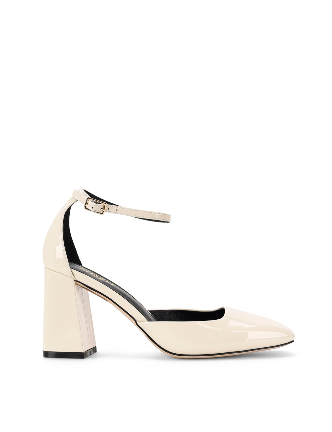Travis Women's Closed Toe Block Heel Pumps - 3 Inch Chunky Heels in White Patent Leather for Office, Wedding & Formal Events